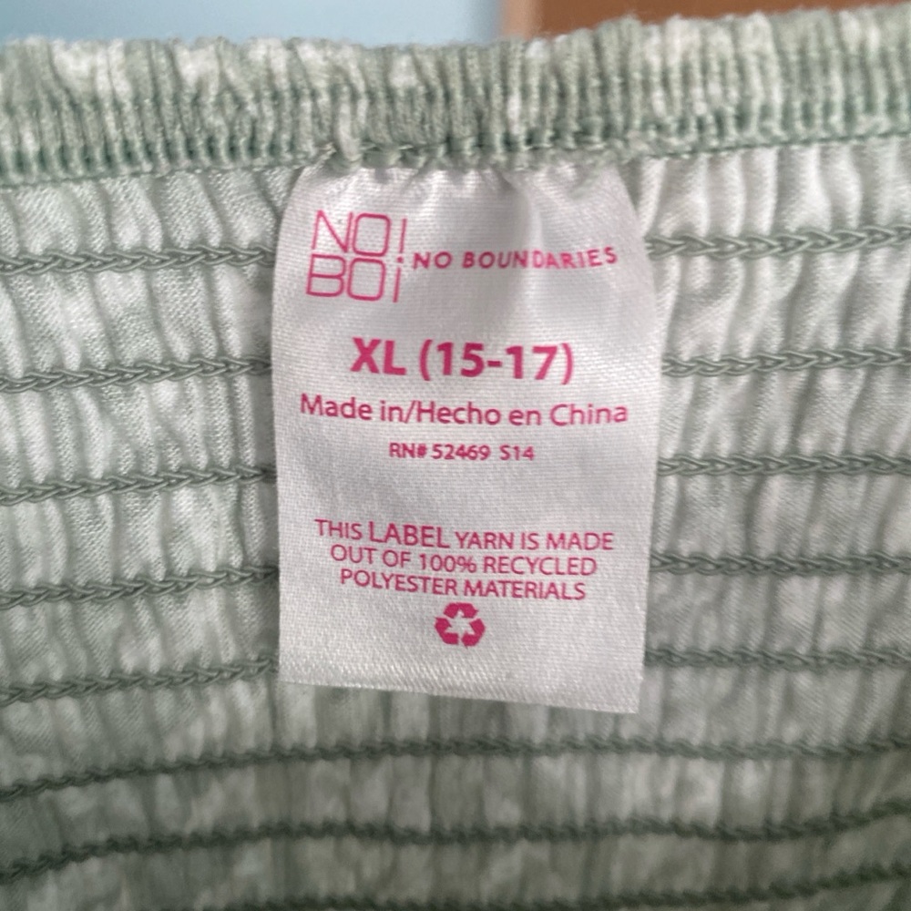 No Boundaries Light Green Striped Top - Picture 3 of 3